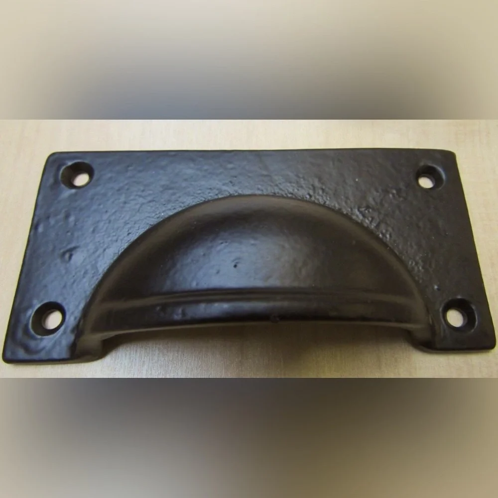 Restoration Hardware Black Cast Iron Cabinet Pull Handles Set of 4 Vintage Rare